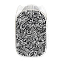 Graffiti Surfing Pattern Print Mesh Laundry Hamper