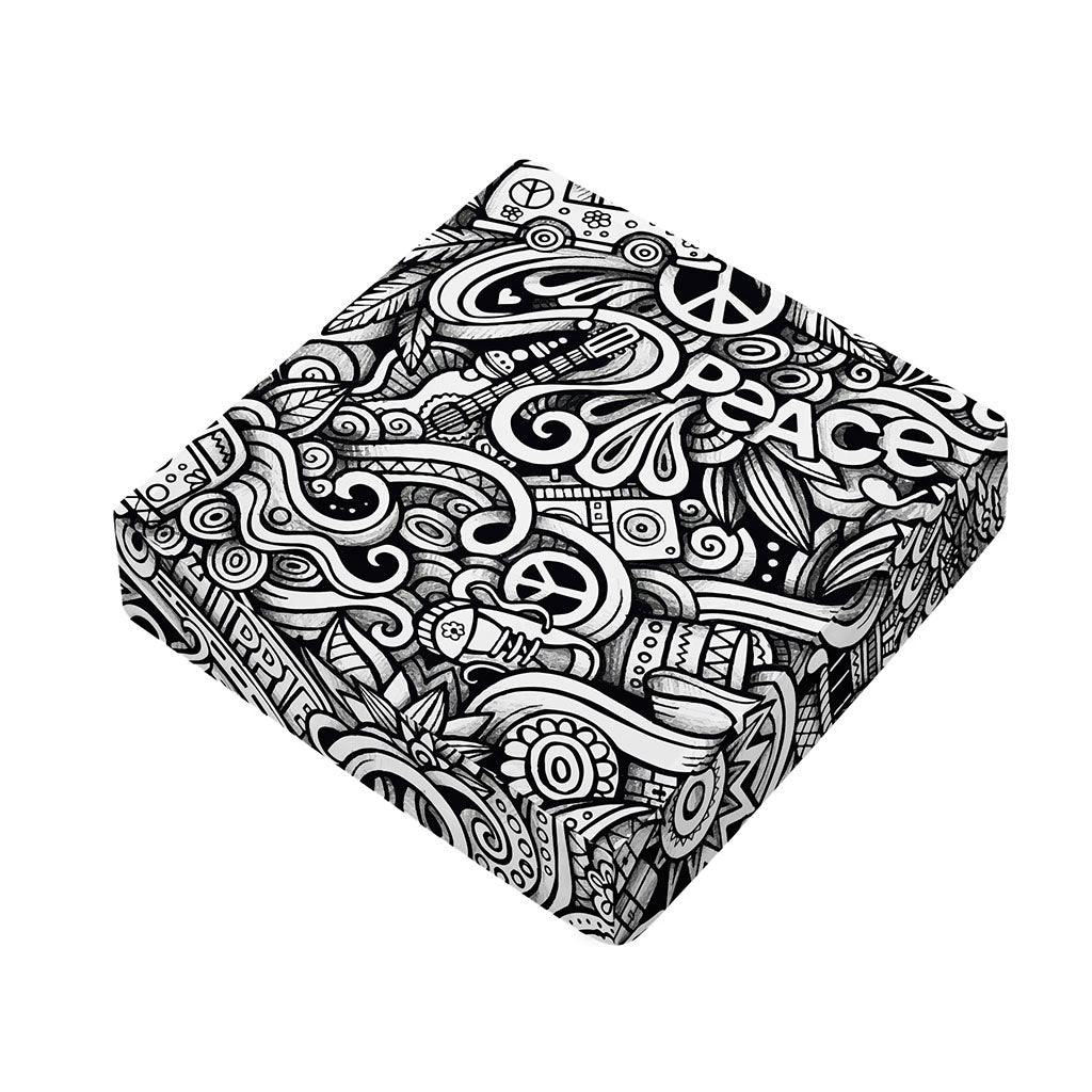 Graffiti Surfing Pattern Print Outdoor Seat Cushion Cover