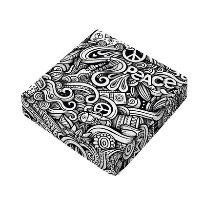 Graffiti Surfing Pattern Print Outdoor Seat Cushion Cover