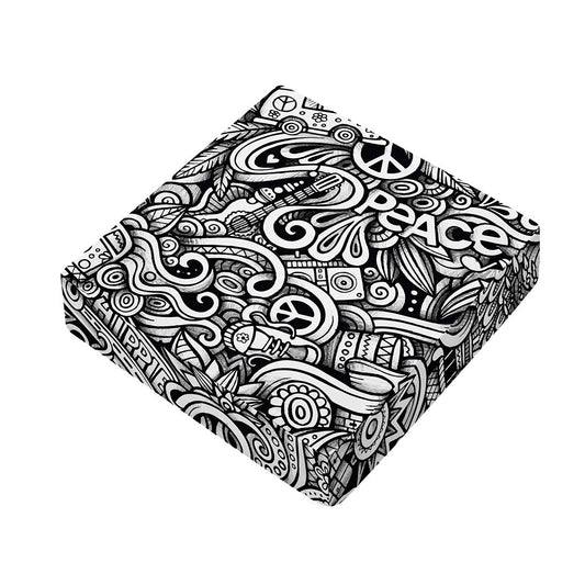 Graffiti Surfing Pattern Print Outdoor Seat Cushion Cover