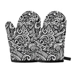Graffiti Surfing Pattern Print Oven Mitts