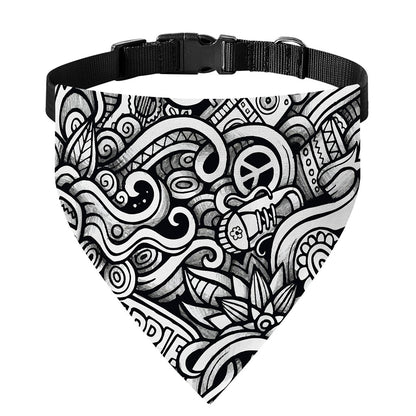 Graffiti Surfing Pattern Print Over The Collar Dog Bandana