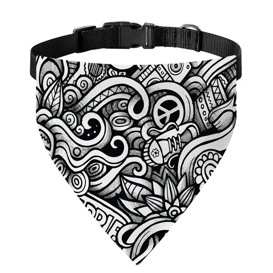 Graffiti Surfing Pattern Print Over The Collar Dog Bandana