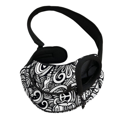 Graffiti Surfing Pattern Print Pet Sling Carrier