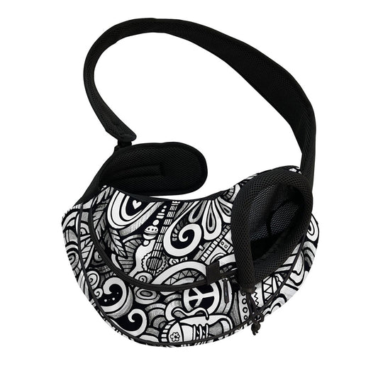 Graffiti Surfing Pattern Print Pet Sling Carrier