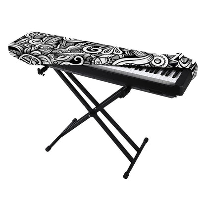 Graffiti Surfing Pattern Print Piano Keyboard Cover