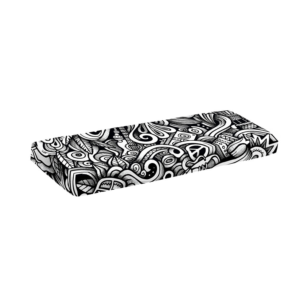 Graffiti Surfing Pattern Print Piano Keyboard Cover