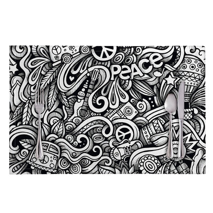 Graffiti Surfing Pattern Print Placemat