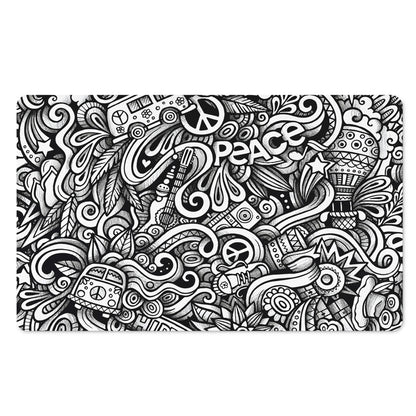 Graffiti Surfing Pattern Print Polyester Doormat