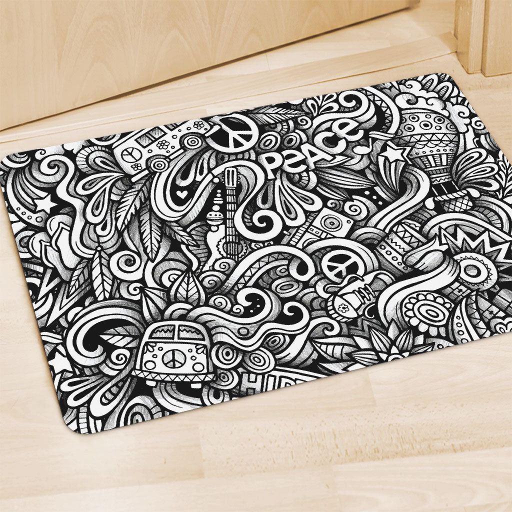 Graffiti Surfing Pattern Print Polyester Doormat