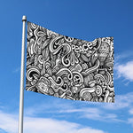 Graffiti Surfing Pattern Print Polyester Flag