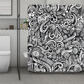 Graffiti Surfing Pattern Print Polyester Shower Curtain