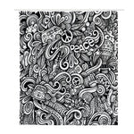 Graffiti Surfing Pattern Print Polyester Shower Curtain