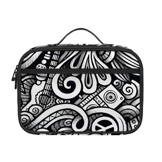 Graffiti Surfing Pattern Print Portable Lunch Bag