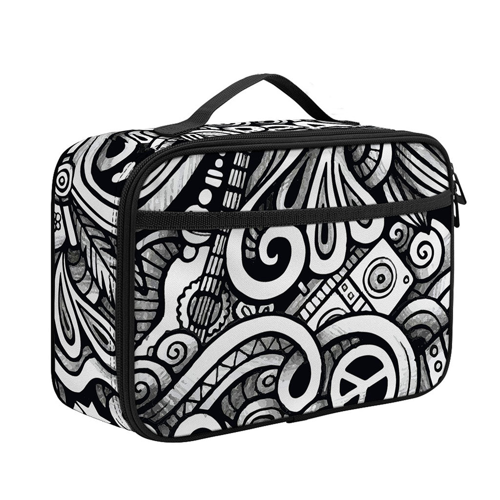 Graffiti Surfing Pattern Print Portable Lunch Bag