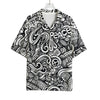 Graffiti Surfing Pattern Print Rayon Hawaiian Shirt