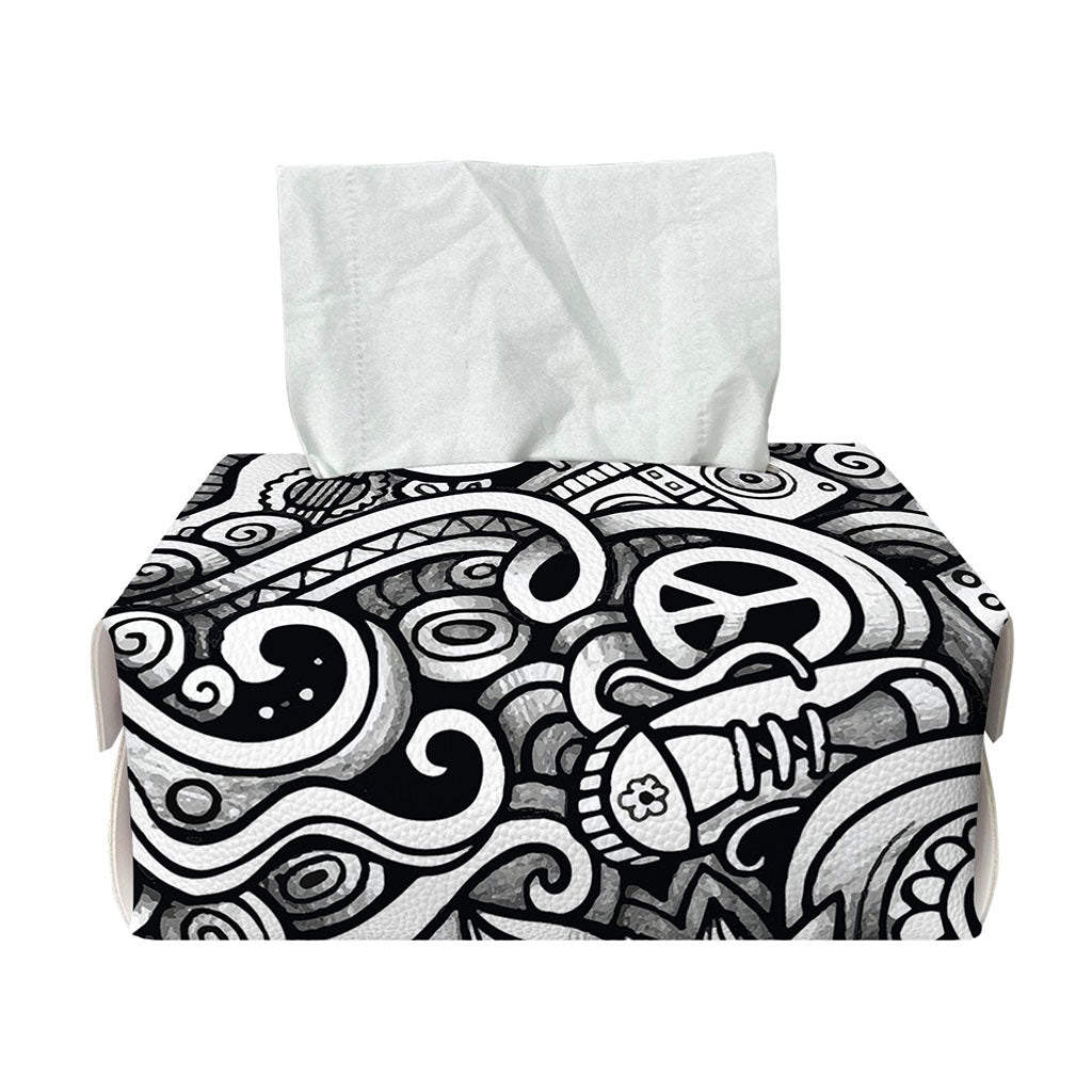 Graffiti Surfing Pattern Print Rectangle Tissue Box Cover