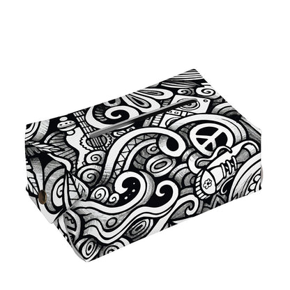Graffiti Surfing Pattern Print Rectangle Tissue Box Cover