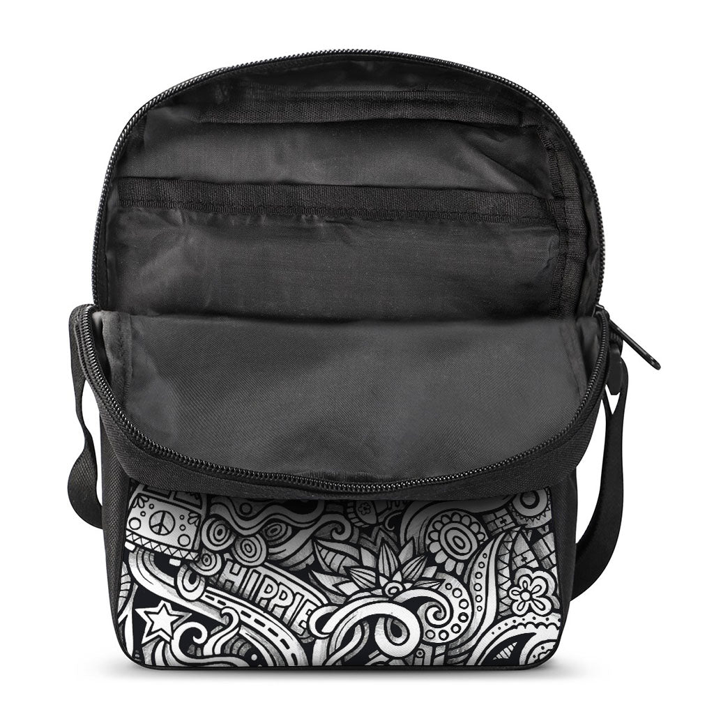 Graffiti Surfing Pattern Print Rectangular Crossbody Bag