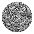 Graffiti Surfing Pattern Print Round Blanket