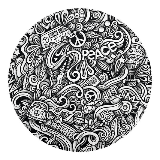 Graffiti Surfing Pattern Print Round Blanket