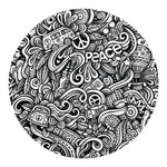 Graffiti Surfing Pattern Print Round Blanket