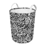 Graffiti Surfing Pattern Print Round Laundry Basket