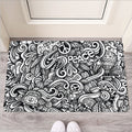 Graffiti Surfing Pattern Print Rubber Doormat