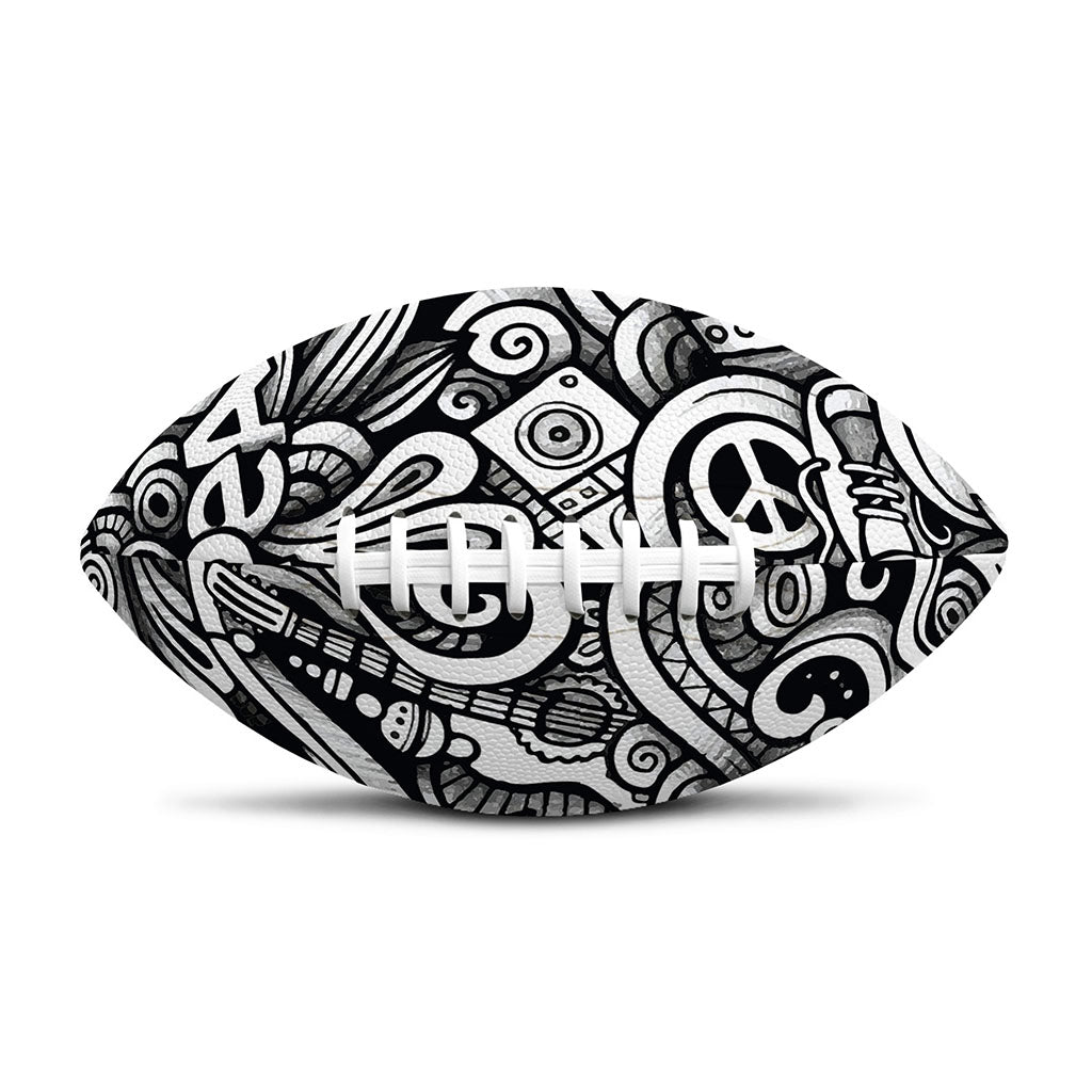 Graffiti Surfing Pattern Print Rugby Ball