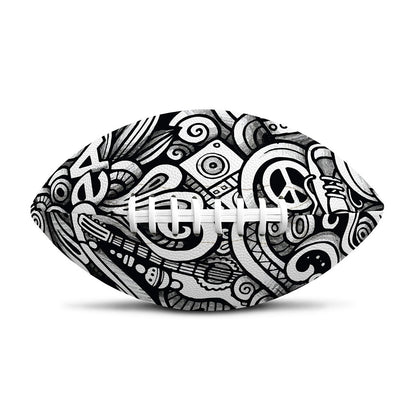 Graffiti Surfing Pattern Print Rugby Ball