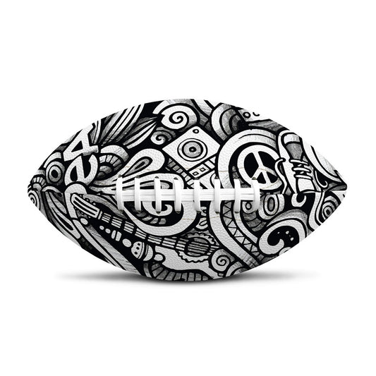 Graffiti Surfing Pattern Print Rugby Ball