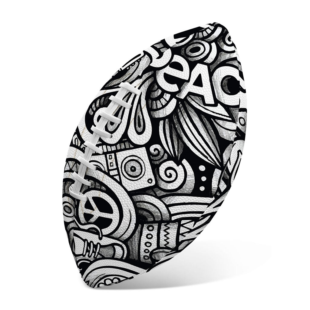 Graffiti Surfing Pattern Print Rugby Ball