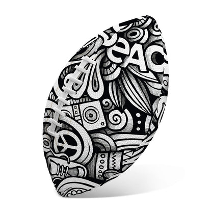 Graffiti Surfing Pattern Print Rugby Ball