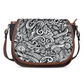 Graffiti Surfing Pattern Print Saddle Bag