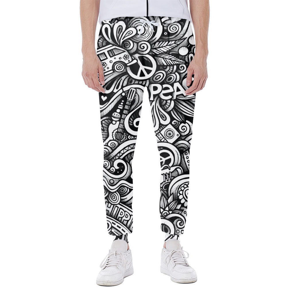 Graffiti Surfing Pattern Print Scuba Joggers