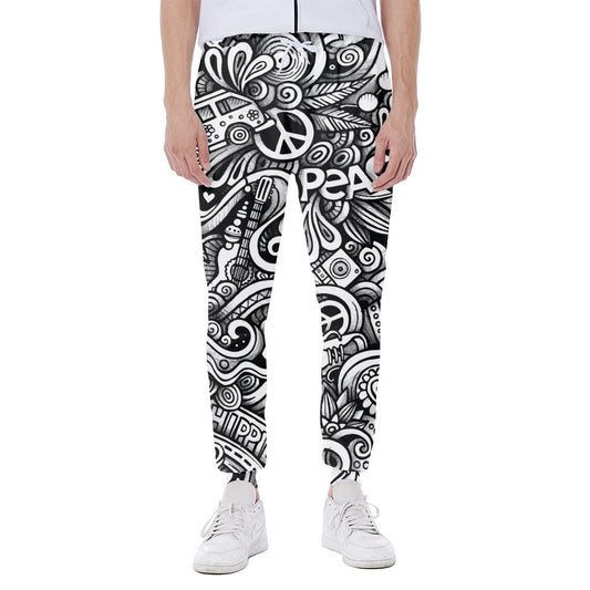 Graffiti Surfing Pattern Print Scuba Joggers