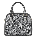 Graffiti Surfing Pattern Print Shoulder Handbag