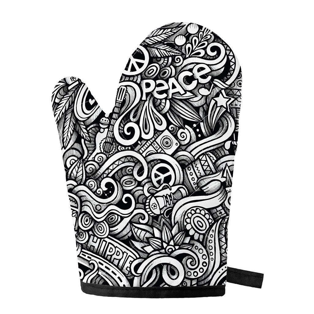 Graffiti Surfing Pattern Print Single Oven Mitt