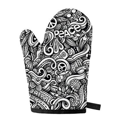 Graffiti Surfing Pattern Print Single Oven Mitt