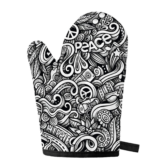 Graffiti Surfing Pattern Print Single Oven Mitt