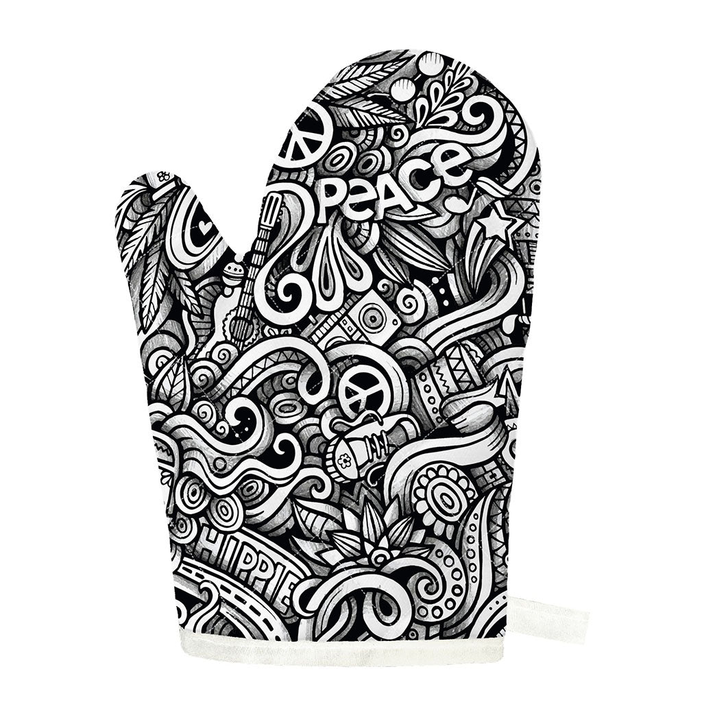 Graffiti Surfing Pattern Print Single Oven Mitt