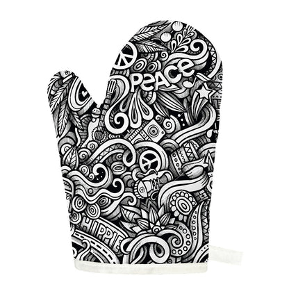 Graffiti Surfing Pattern Print Single Oven Mitt