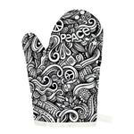 Graffiti Surfing Pattern Print Single Oven Mitt
