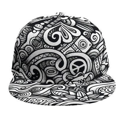 Graffiti Surfing Pattern Print Snapback Cap
