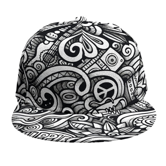 Graffiti Surfing Pattern Print Snapback Cap