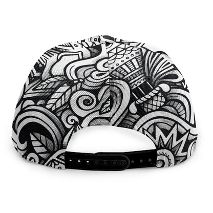 Graffiti Surfing Pattern Print Snapback Cap