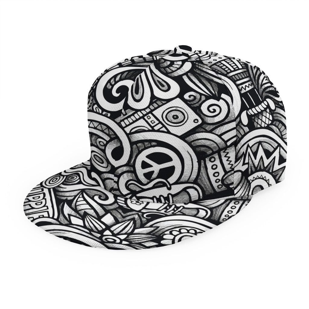 Graffiti Surfing Pattern Print Snapback Cap
