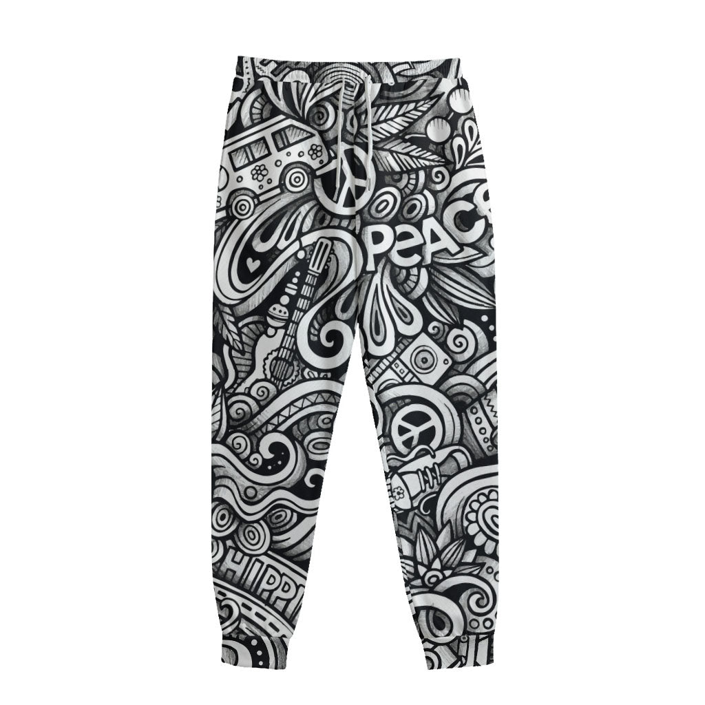 Graffiti Surfing Pattern Print Sweatpants