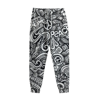 Graffiti Surfing Pattern Print Sweatpants