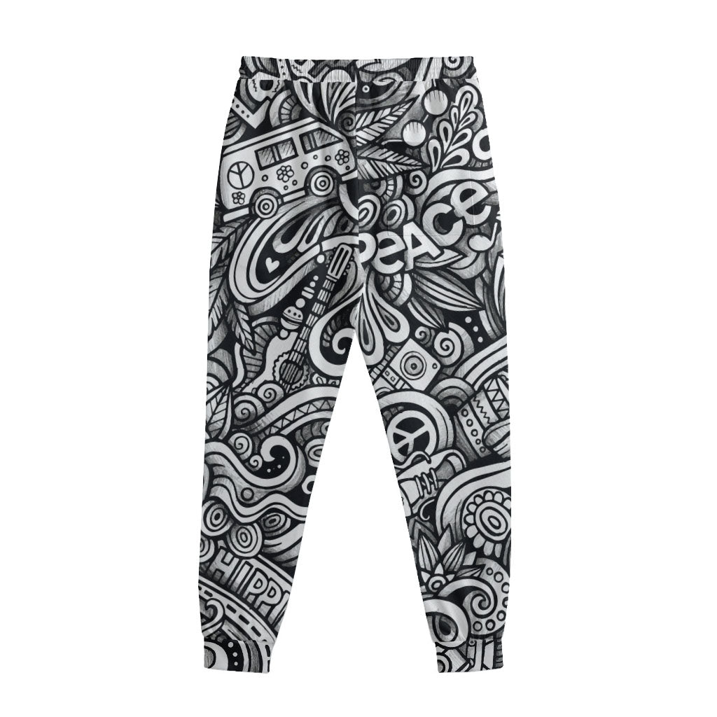 Graffiti Surfing Pattern Print Sweatpants
